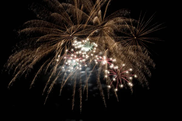 Pyrotechnik Feuerwerk Himmel Feier — Stockfoto