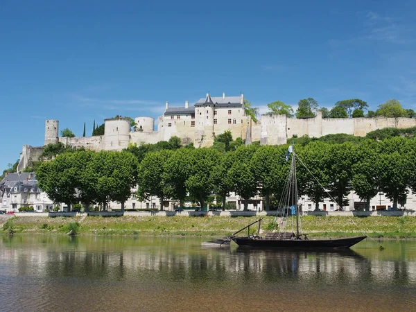 Gabare Front City Medieval Fortress Chinon France — Stock Photo, Image