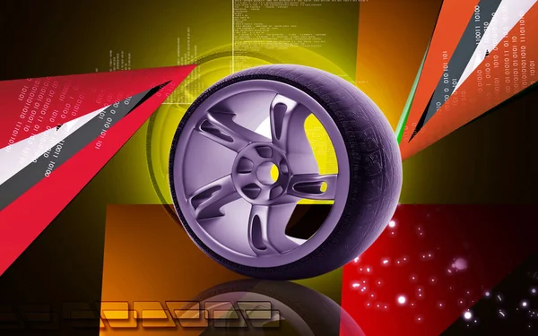 Digital Illustration Alloy Wheel Colour Background — ストック写真