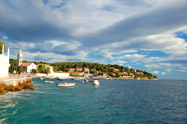 Panorama Över Gamla Stan Hvar Kroatien — Stockfoto