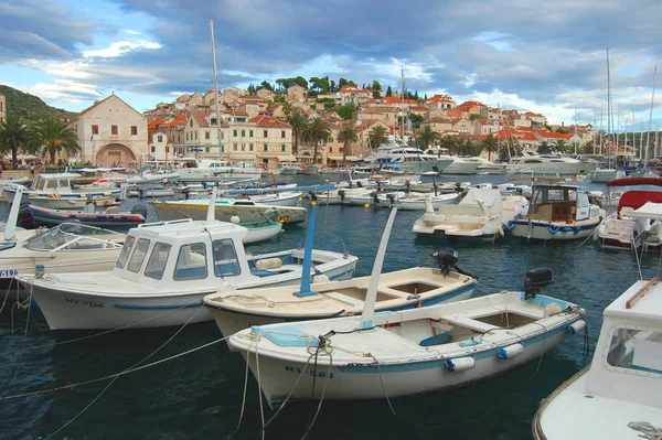 Panorama Cidade Velha Hvar Croácia — Fotografia de Stock