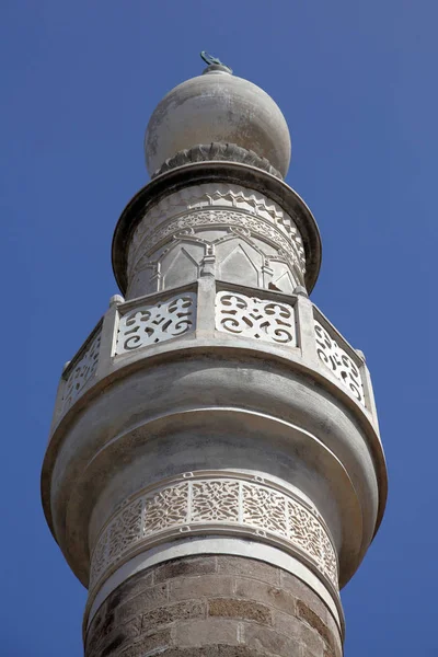 Das Minarett Der Murad Reis Moschee Rhodos Stadt Griechenland — Stockfoto