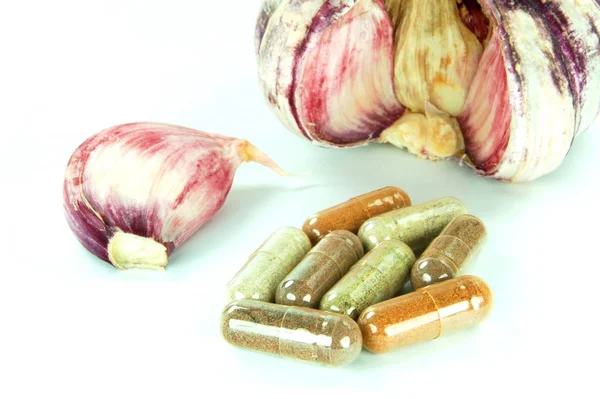 Herbal Powder Garlic — Stock Photo, Image
