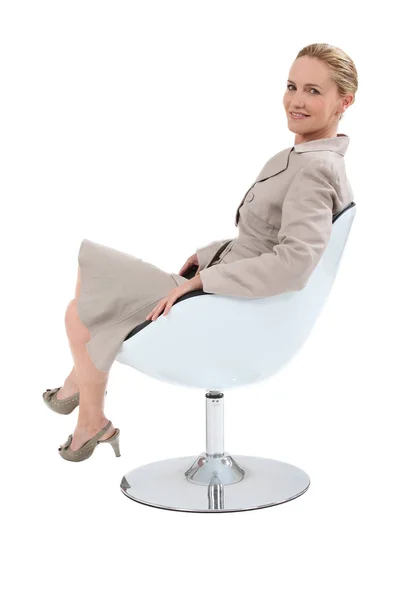 Businesswoman Sat Chair — Stock Photo, Image