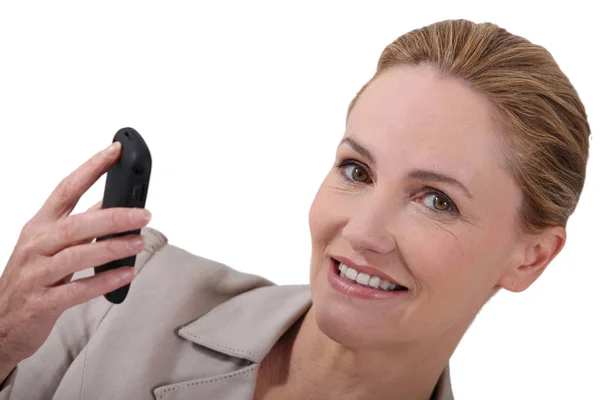 Ejecutiva Femenina Con Teléfono Celular — Foto de Stock