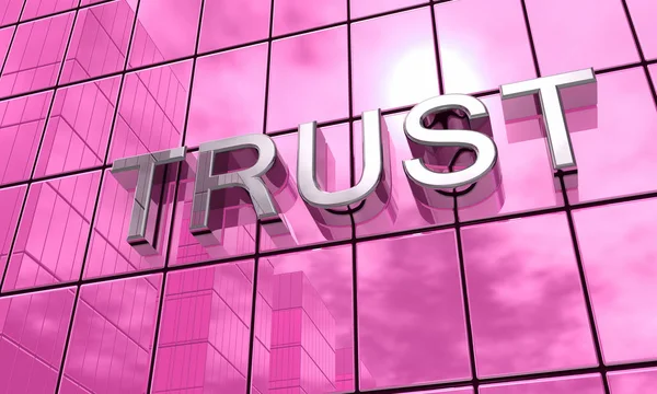 Spiegelfassade Pink Vertrauenskonzept — Stockfoto