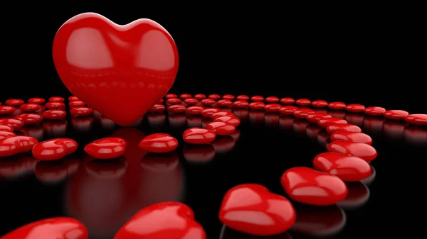 Heart Circles Red Black — Stock Photo, Image