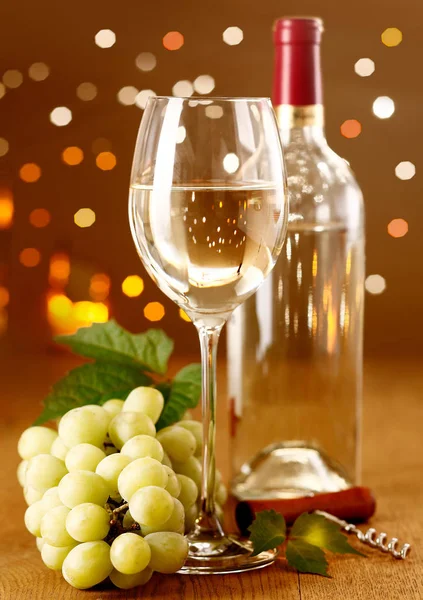 Elegant White Wine Grapes Festive Background Beautiful Boketh — Stock Photo, Image