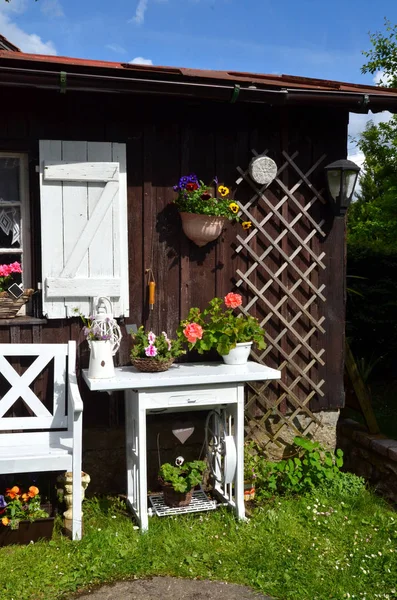 Cottage Giardino Shabby Chic — Foto Stock