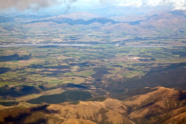 カンタベリー農業地帯ニュージーランドの航空写真 — ストック写真