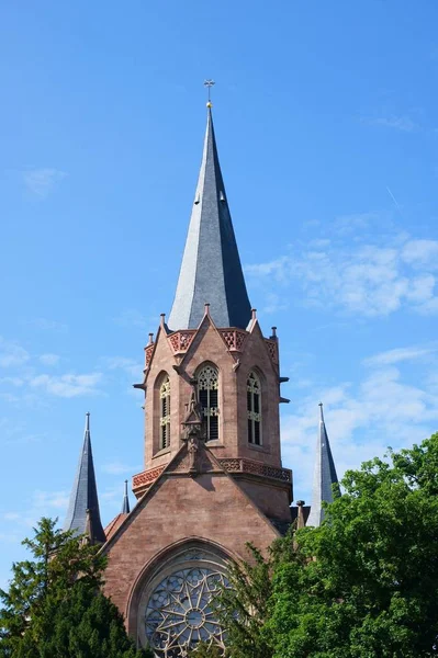 卡尔斯鲁厄的福音派基督徒教堂 建于1896 1900年 — 图库照片
