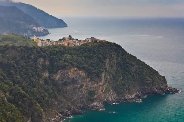 Vista Corniglia Uno Los Pueblos Cinque Terre Italia —  Fotos de Stock