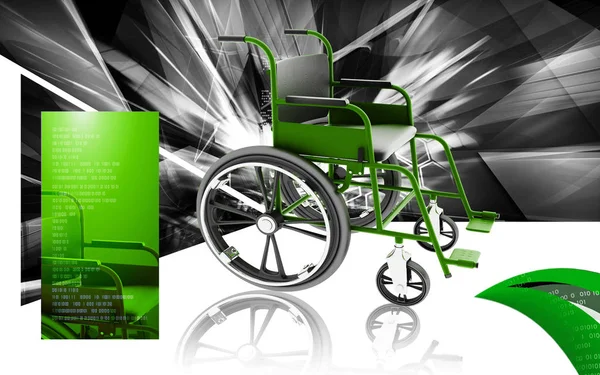 Digital Illustration Wheel Chair Colour Background — Stock Photo, Image