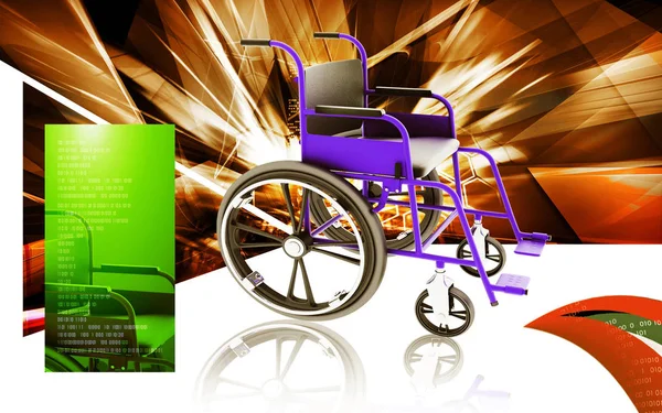 Digital Illustration Wheel Chair Colour Background — 스톡 사진