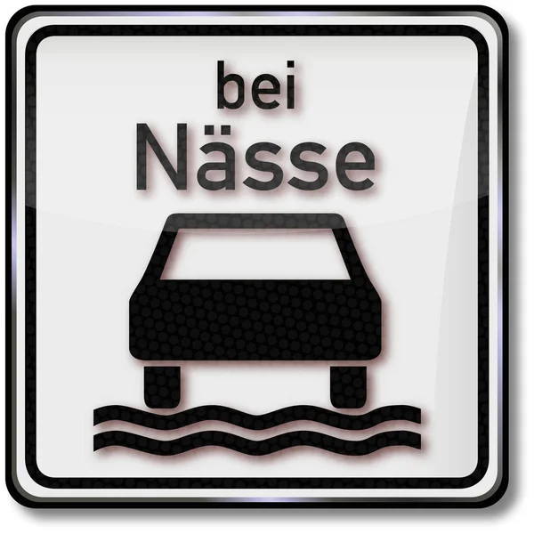 Road Sign Aquaplaning Wet Conditions — Stock Photo, Image