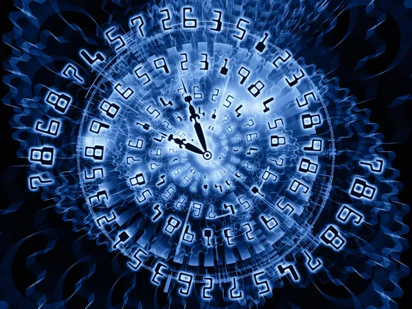 Diseño Abstracto Hecho Manecillas Reloj Engranajes Luces Números Sobre Tema — Foto de Stock