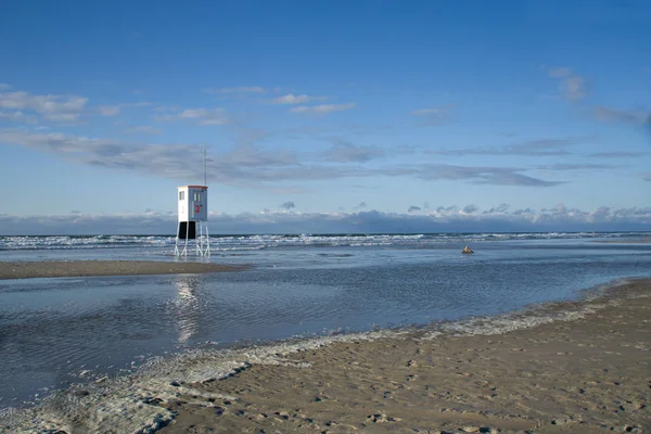Рятувальна Вежа Порожньому Пляжі Ісландія Німеччина — стокове фото