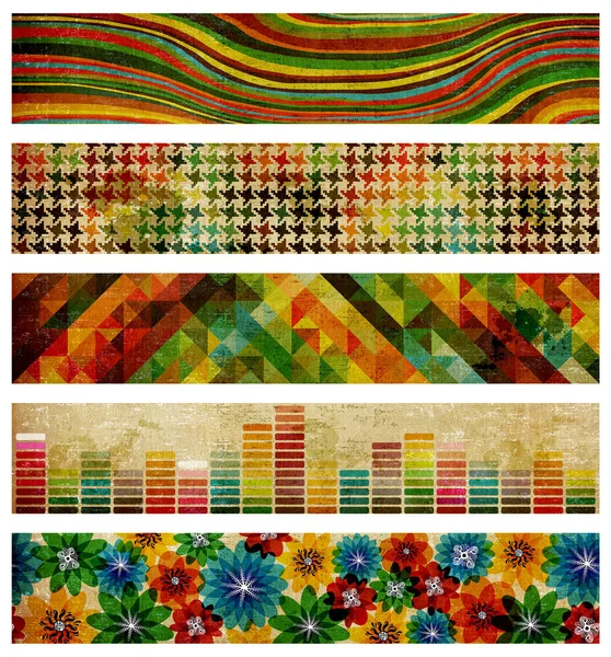 Set Abstrakter Kompositionen Von Farben Auf Retro Hintergrund — Stockfoto