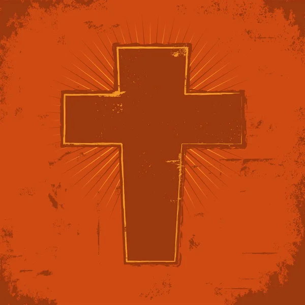 기독교 십자가의 삽화와 Grungy 텍스처 — 스톡 사진