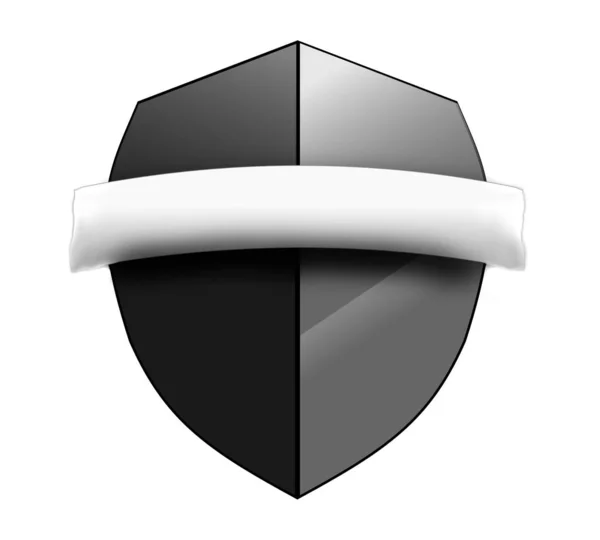 Schwarzer Schild Mit Weißem Hintergrund — Stockfoto