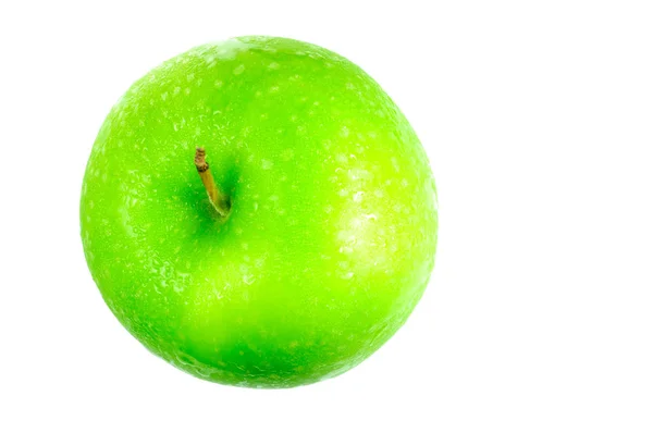 Färskt Grönt Äpple Vit Bakgrund — Stockfoto