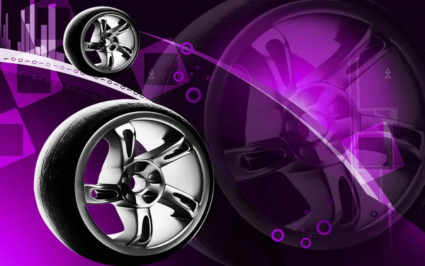 Digital Illustration Alloy Wheel Colour Background — 스톡 사진