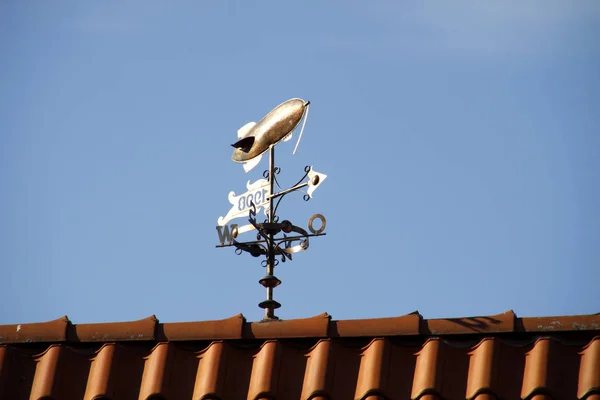 Weathervane Zeppelin Roof Lemgo — Stock Photo, Image