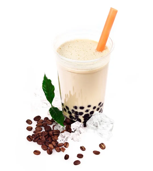 Café Boba Bubble Tea Com Frutas Gelo Picado — Fotografia de Stock