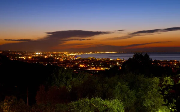 Νυχτερινή Λήψη Της Ακτής Της Emilia Romagna Ιταλία — Φωτογραφία Αρχείου
