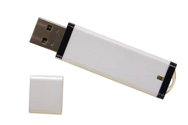 Fechar Uma Memória Flash Usb Isolada Branco Adobe Rgb — Fotografia de Stock