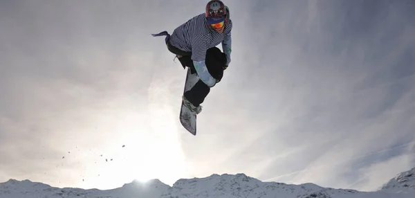 Snowboard Invierno Deporte Extremo Salto —  Fotos de Stock