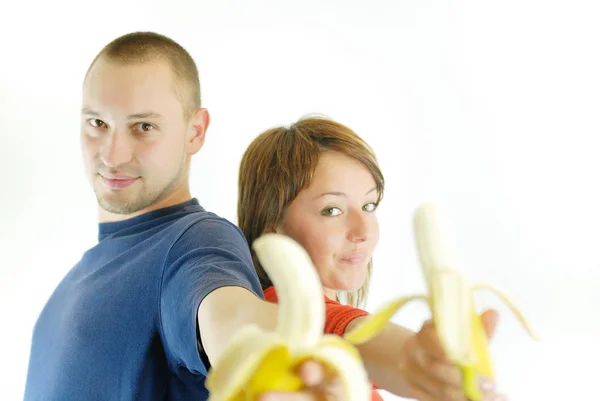 Happy Couple Banana — Stock Photo, Image