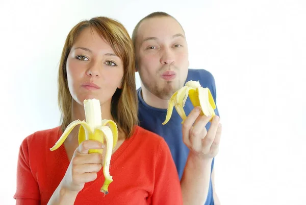 Happy Couple Banana — Stock Photo, Image