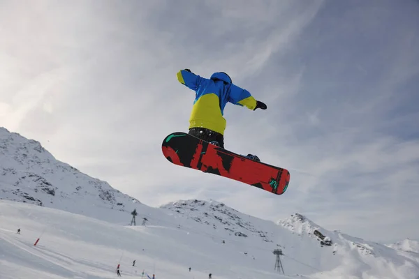 Snowboard Sports Hiver Saut Extrême — Photo