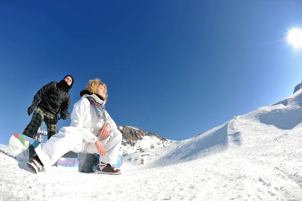 Winter Vrouw Ski Sport Plezier Reizen Snowboard — Stockfoto