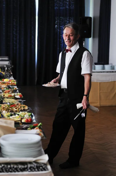 Catering Buffet Food Party Preparation Man — Stock Photo, Image