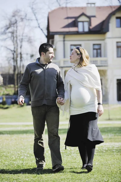 Heureux Jeune Couple Famille Marié Plein Air Dans Nature Ont — Photo