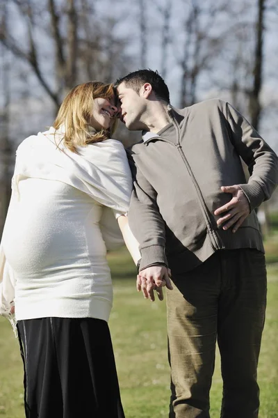 Heureux Jeune Couple Famille Marié Plein Air Dans Nature Ont — Photo