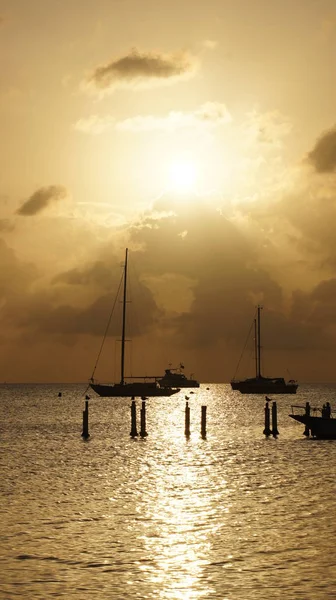 Pôr Sol Caribe Boqueron Porto Rico — Fotografia de Stock