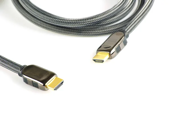 Cabo Hdmi Isolado Fundo Branco — Fotografia de Stock