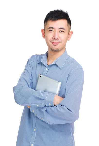 Young Man Holding Digital Tablet Royalty Free Stock Images