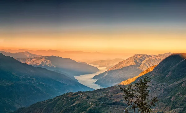 Θέα Από Kalinchok Photeng Προς Την Κοιλάδα Του Κατμαντού Νεπάλ — Φωτογραφία Αρχείου