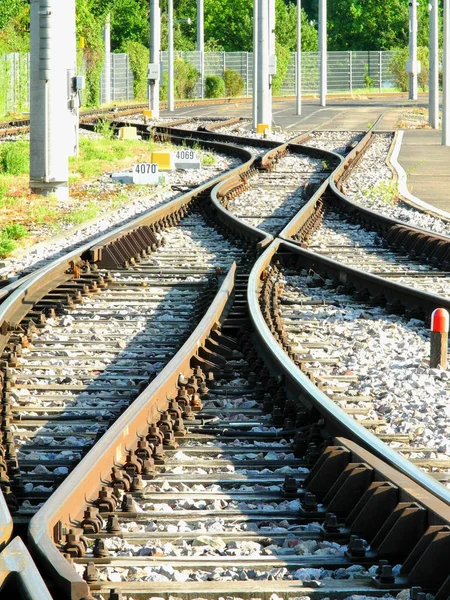 市内の鉄道線路は — ストック写真