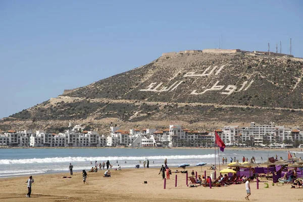 Spiaggia Nella Baia Agadir Marocco — Foto Stock