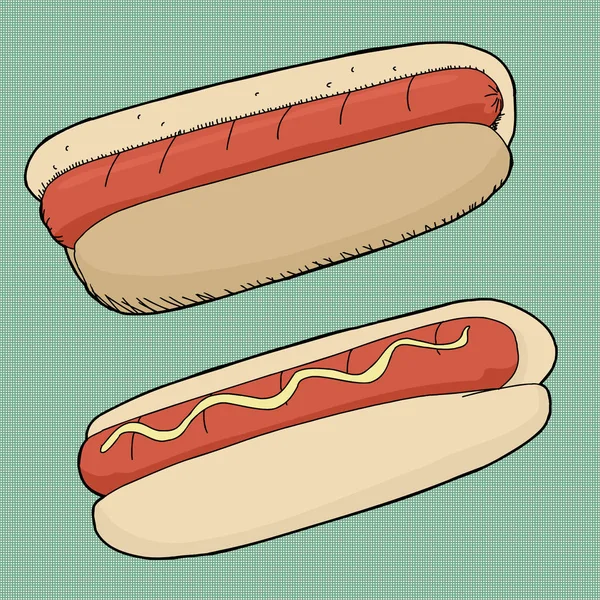 Coppia Hot Dog Sfondo Mezzitoni Verde — Foto Stock