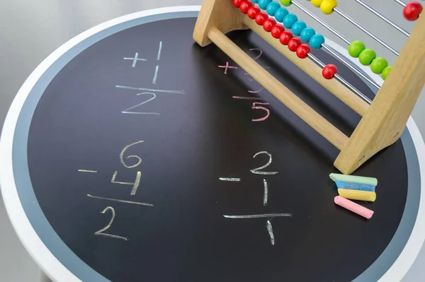 Studera Matematik Med Hjälp Abacus — Stockfoto