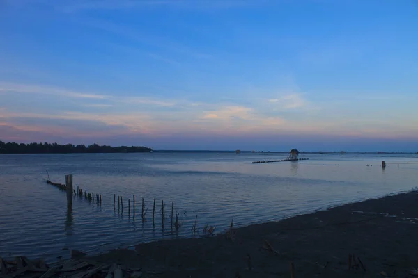 Beau Coucher Soleil Dans Mer Tropicale Thaïlande — Photo