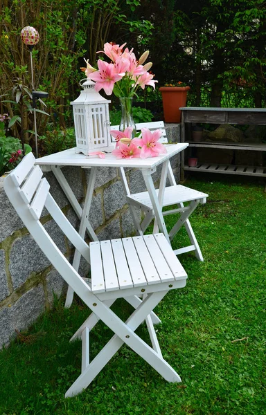 Pink Lily Garden Primavera Gasto Chique — Fotografia de Stock