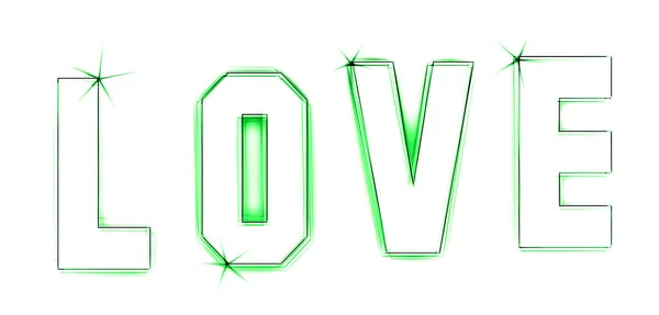 Love Illustration Neon Light Style — Stock Photo, Image