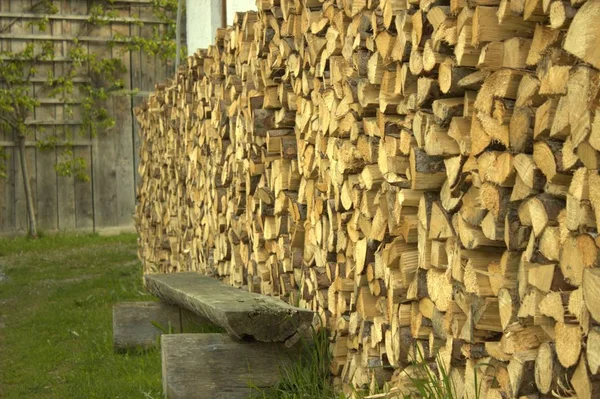 Gehäckseltes Brennholz Holz — Stockfoto